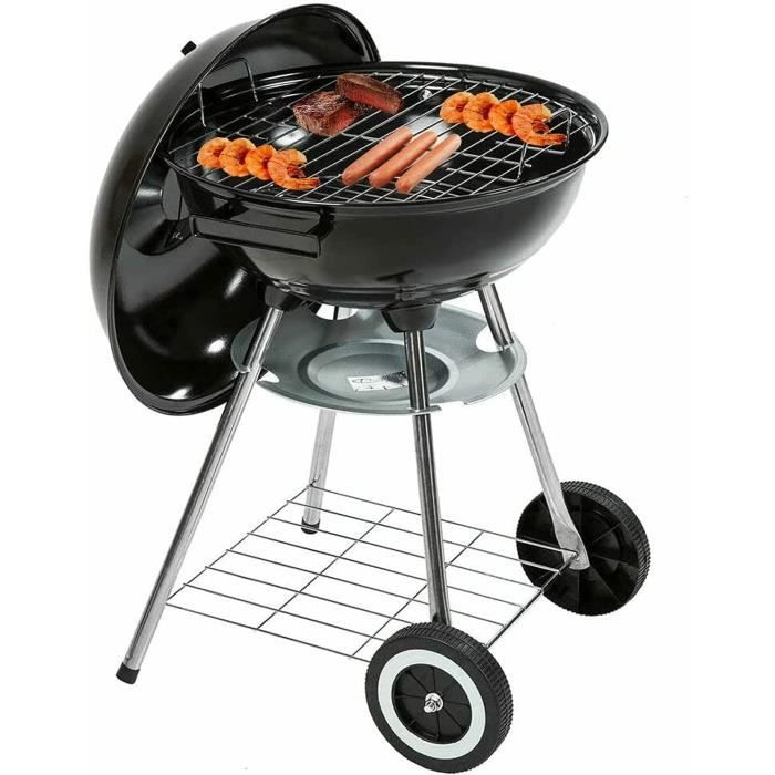 Barbecue XXL à charbon, charbon de bois, grill de jardin réglable avec