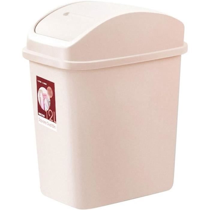 Poubelle de salle de bain 6L avec couvercle à bascule - Marron et noir Poubelle de salle de bain 6L avec couvercle à bascule - Marron et noir