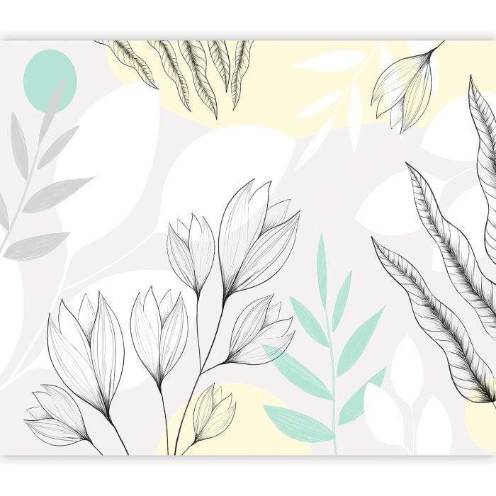 Papier Peint - Colorful leaves 150x250cm - Intissé main image 1