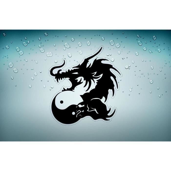 Akachafactory Autoaufkleber Drache Tribal – 100 X 90 Mm, Wetterfest, Für Tuning & Dekoration