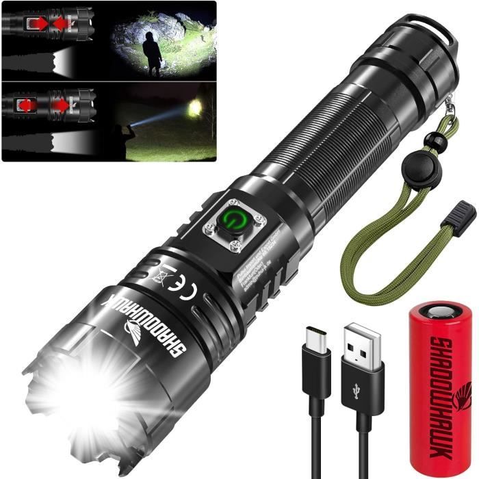 Lampe Torche Led Ultra Puissante, 20000 Lumens Lampe De Poche Rechargeable, Xhp70.2 Lampe