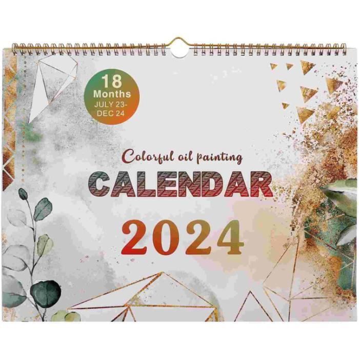 Grand Calendrier Mural 2024, Année Familiale, Mensuel, Bureau, Maison