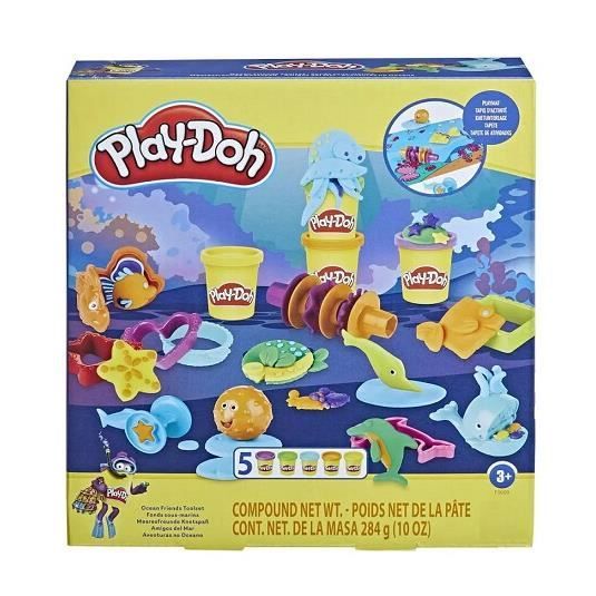 Jeu de pate a modeler Play Doh Fond Sous Marins avec tapis d activite et animaux de l ocean Set creatif Cdiscount Jeux Jouets