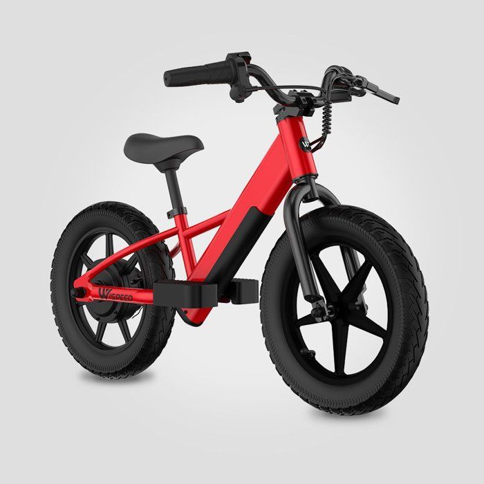 Draisienne électrique enfant - WISPEED - WIKIDS - Vitesse 8 km/h - Autonomie 5 km - Roues 14 - Rouge