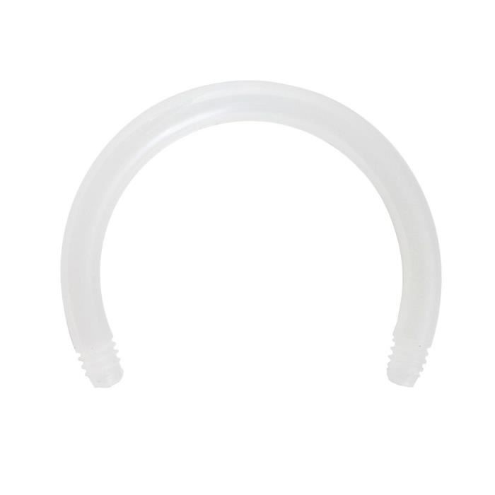 Barre seule pour Piercing Circulaire Fer à Cheval Bioflex - Bioplast Blanche VotrePiercing - 1.2 x 6 mm