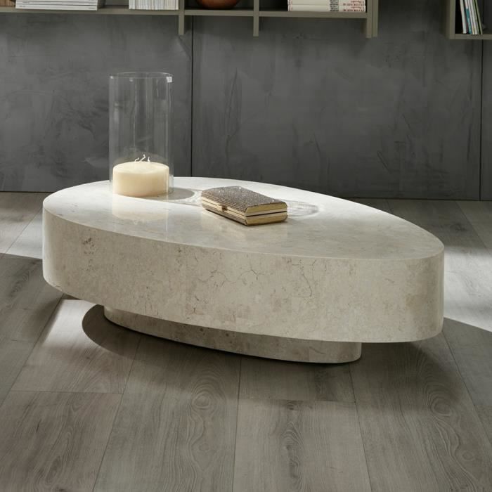 Table Basse Ovale En Pierre Fossile Oval Par Stones Achat