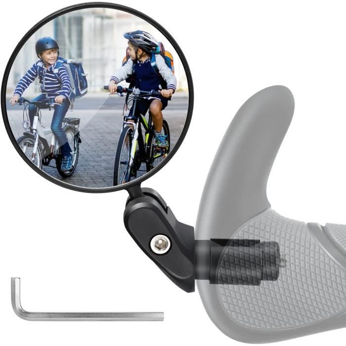 Rétroviseur Vélo Réglable 360° à Fixation Guidon | Miroir Convexe HD Anti-Éblouissement | Pour VTT, Route, Ville - 7