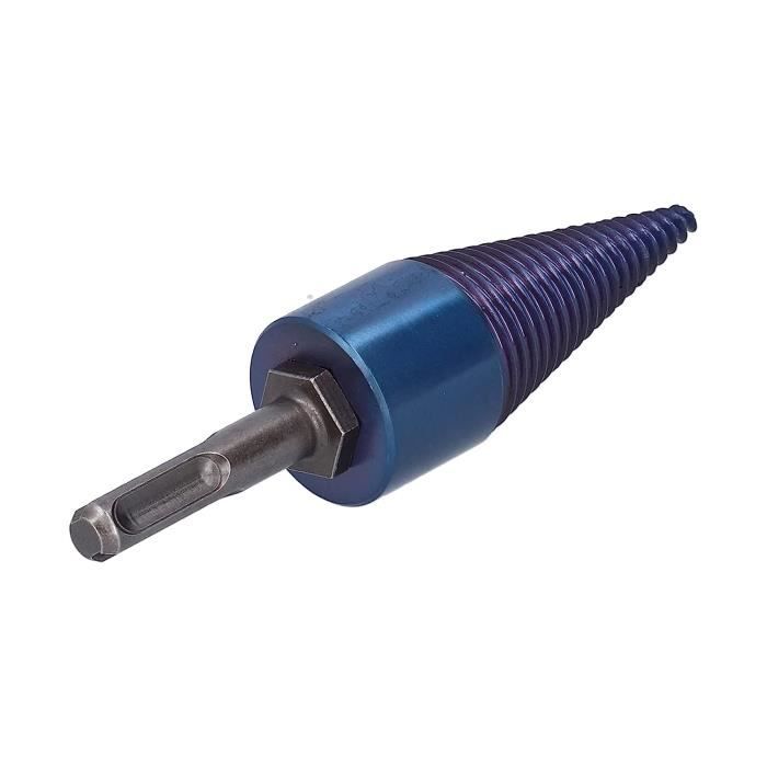 Mèche Fendeuse à Bûches Pour Perceuse - Cône En Acier Carbone, Tige Hexagonale, Longueur 140 Mm