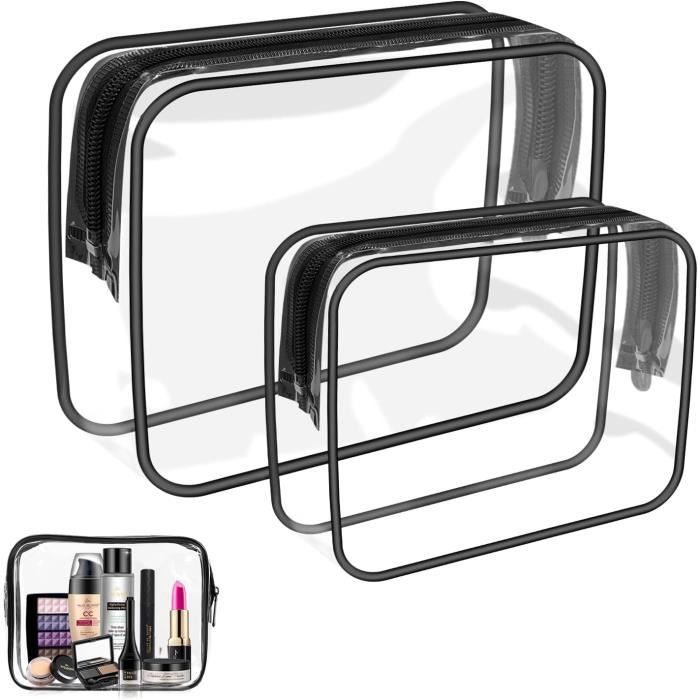Trousse De Rangement Trousse De Maquillage Transparente Impermu00e9able Noire Trousse Transparente Scolaire
