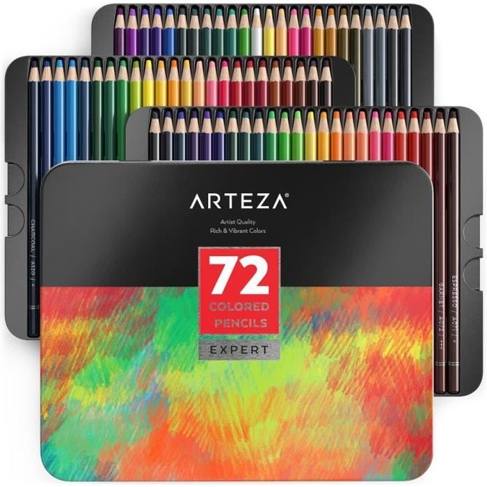 Arteza Ensemble De 72 Crayons De Couleur De Qualite Professionnelle Superposition De Couleurs Pour La Creation D œuvres D Art Cdiscount Beaux Arts Et Loisirs Creatifs