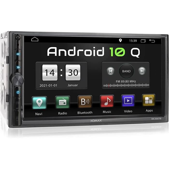 XOMAX XM-2VA778 Radio de Coche con Android 10 I Quad Core 4G SD Dab+ 32GB ROM I GPS I Soporte WiFi 2GB RAM RDS I 2 DIN 3G OBD2 I Bluetooth I 7 Pantalla Táctil I USB 