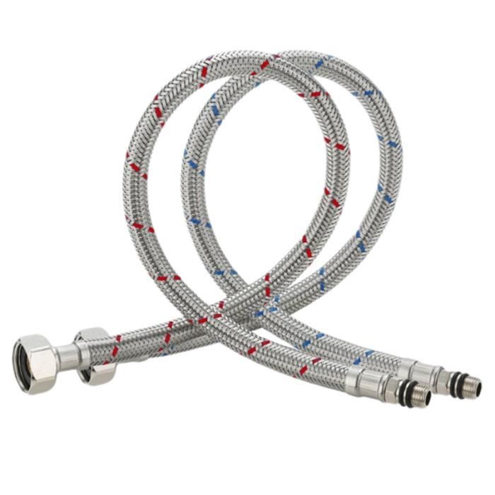 2 pièces tuyau d'eau en acier inoxydable tressé flexible d'alimentation en  eau filetage en connecteur de MANNEQUIN D'ENTRAINEMENT - Cdiscount