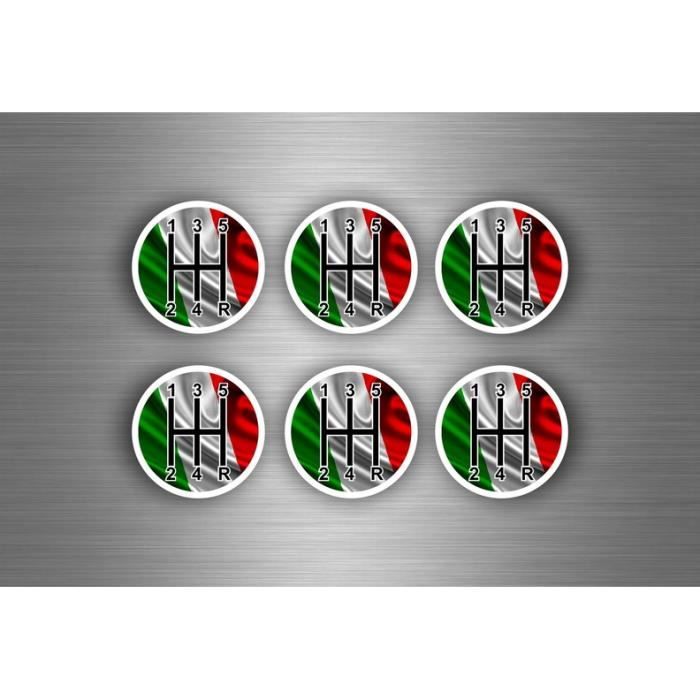 italien Drapeau Autocollant Pare-chocs 10 cm x 10 cm 6 x cœur rempli avec Italie