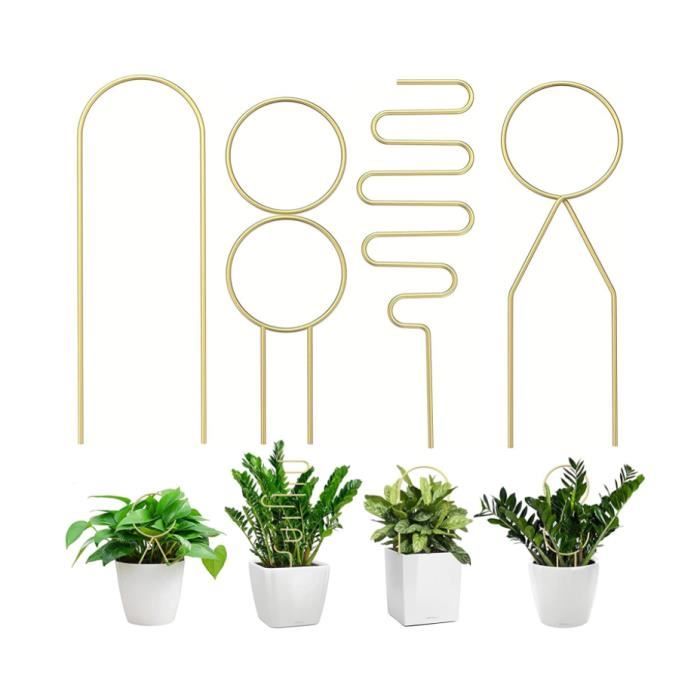 Lot De 6 Tuteurs Pour Plantes D'intérieur - Forme éventail, Vert, Empilables, Pour Fleurs Et Vignes - 4