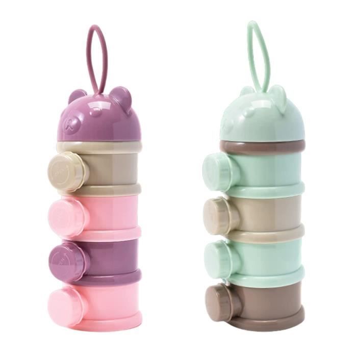 UKOFEW Doseur De Lait 4 Compartiments - Boîte Portable Poudre Bébé Et Collations