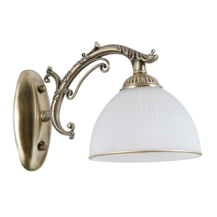 Applique murale - Italux - Feneza - 1 lumière - E27 - Élégante en acier et verre