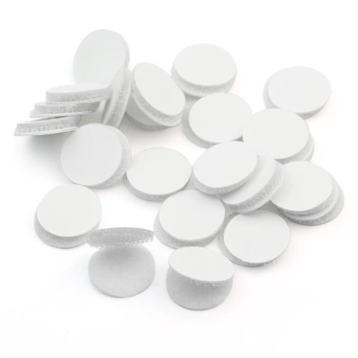 Velcro ou scratch blanc en pastille, 16 mm autocollant : par lesfeesmode