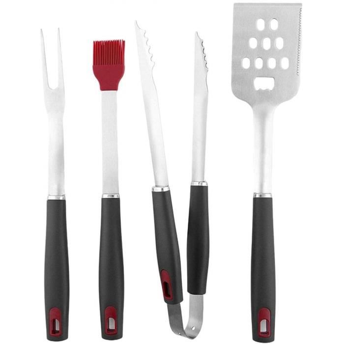 Barbecue Grill Outils Ensemble Avec Très Épais En Acier Inoxydable Spatule Fourchette Pinces