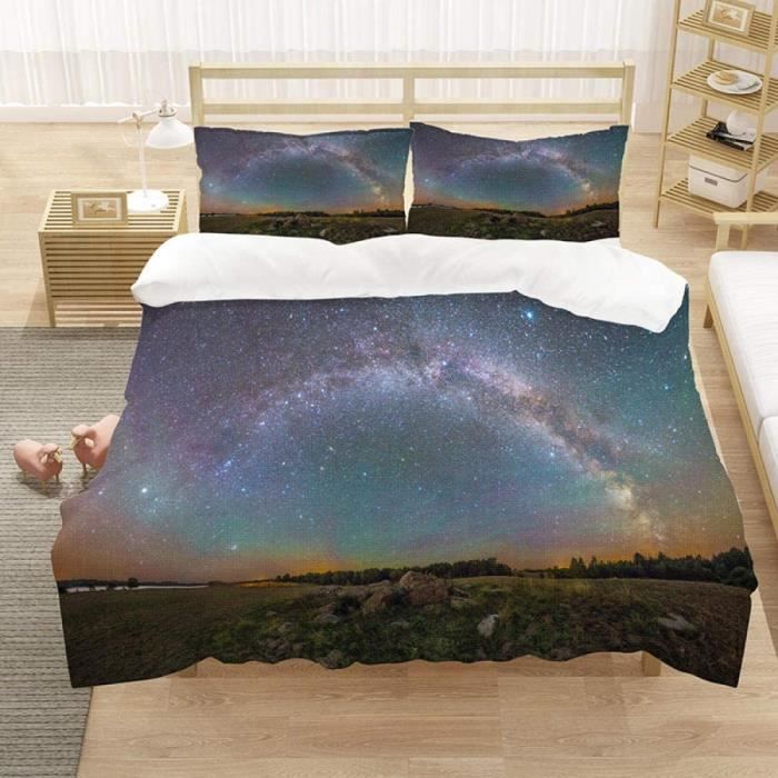 Housse De Couette Enfant 120x150 Cm + Taie 40x60 - Motif Nuages Arc-en-Ciel Cœurs - Microfibre Douce, Lavable - Parure De Lit 1 Personne - Blanc