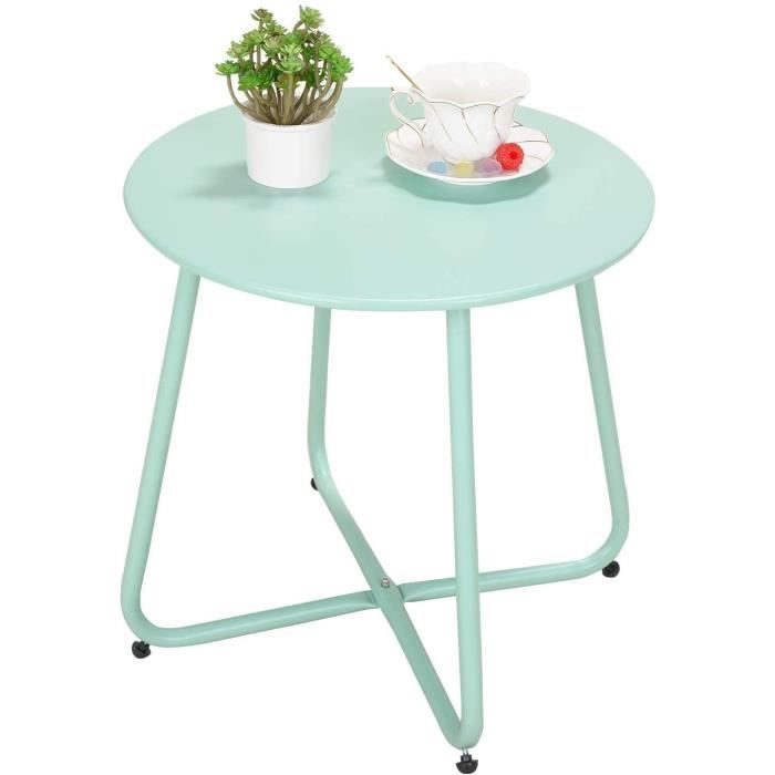 Table Basse pour Bureau Balcon Vert Citron Poids Léger Grand patio Petit Table dAppoint Acier de Première Qualité Couleurs Variées Cuisine et la Chambre Café Table 
