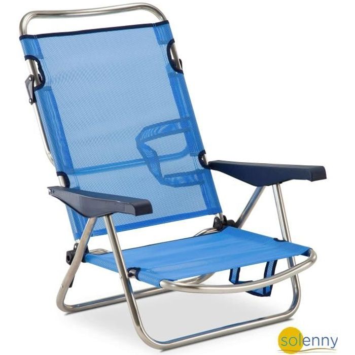 Chaise de plage pliante mobilier de jardin vert ALU extérieur solaire chaise panneau mobile 