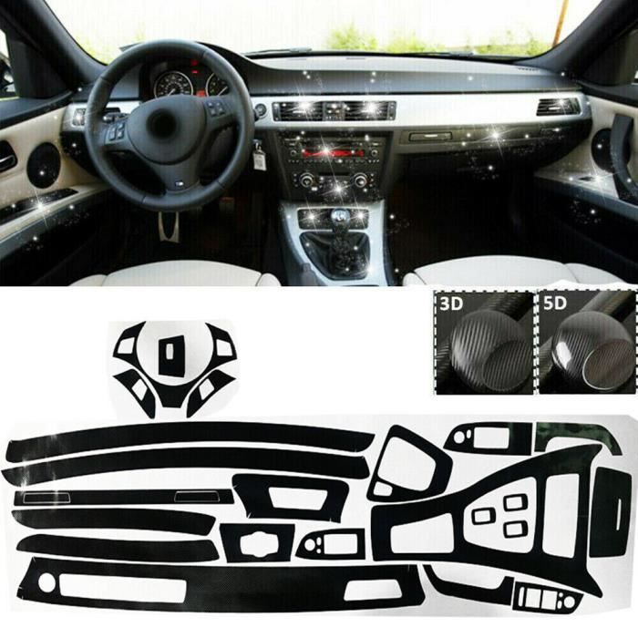 Cercle Décoratif Autocollant Pour Bouton Start/Stop BMW Série 3 E90 E92 E93 - Noir, Diamètre 33/25mm