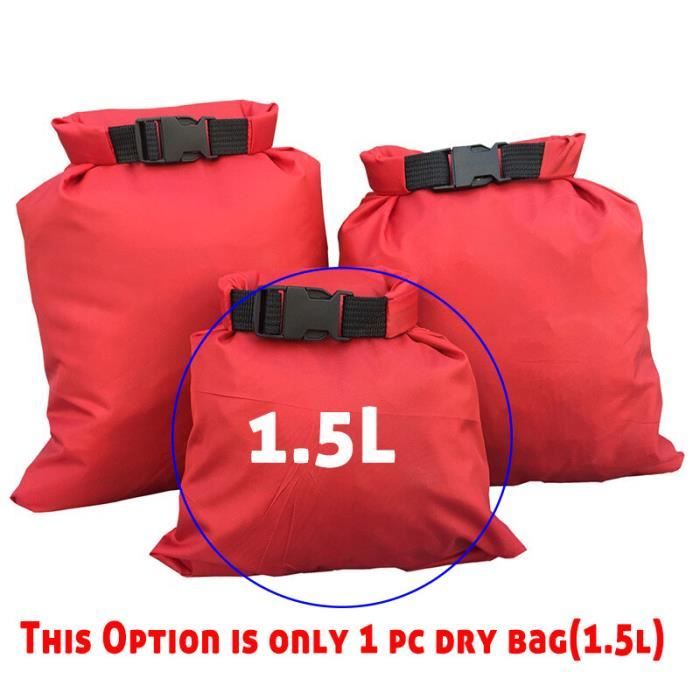 Sac étanche,Sac étanche de rangement,pochette pour le rafting, le canoë, la  voile, le kayak afin de transporter des - 1.5L Red[D2]