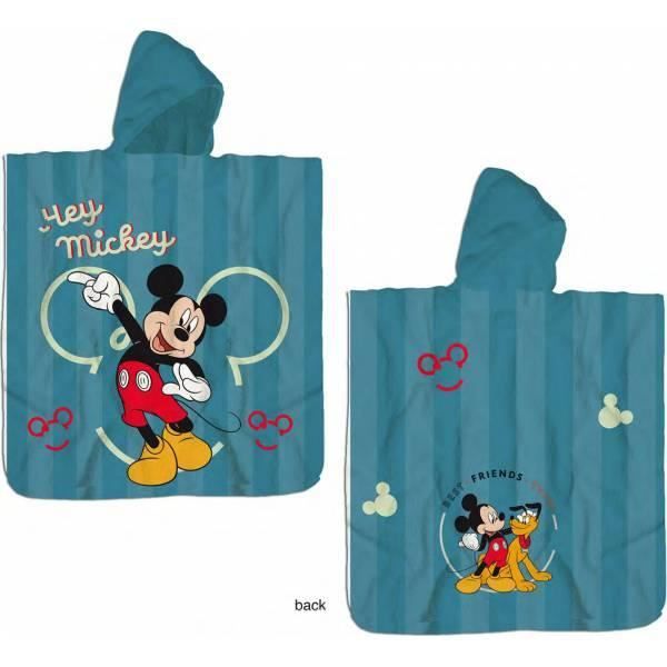 Poncho de bain à capuche Mickey Disney 60 x 120 cm Coton