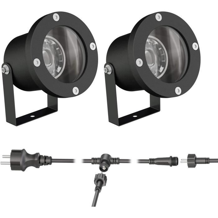 Projecteur De Jardin Ruk Pour L'Extérieur, Aluminium, Noir, Ip55 Incl ...