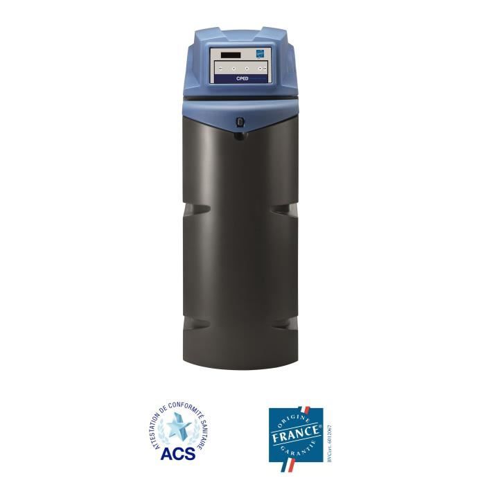 Adoucisseur d'eau - CPED - 22 L - Filtration intégrée - Protection contre calcaire, impuretés et bac