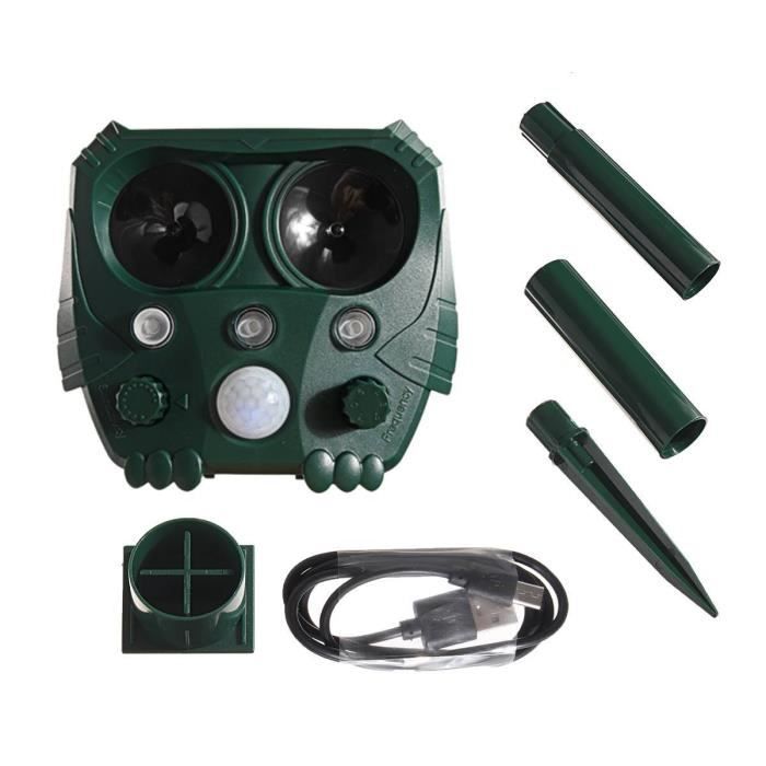 Solar Ultrasonic Animal Repellent Owl Shape Strobe Bird Repellent For