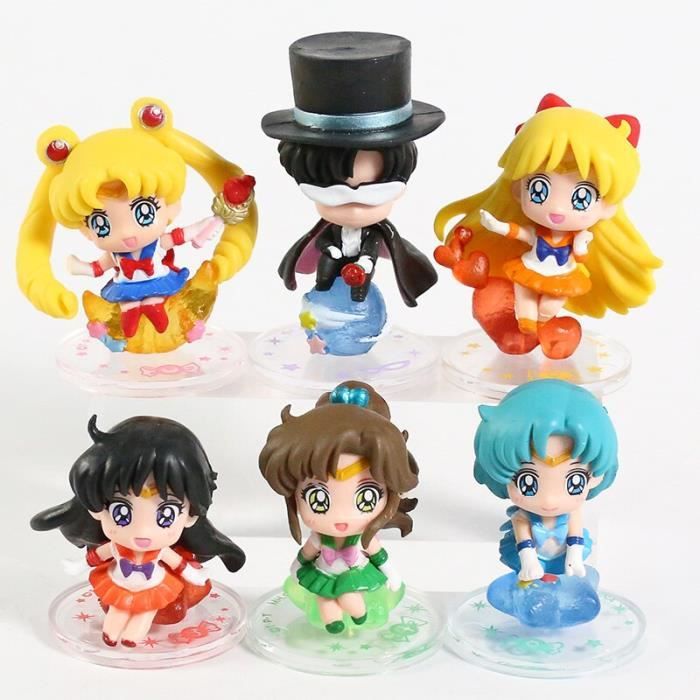 Lot De 5 Figurines Sailor Moon - Sailor Mercure, Saturn, Mars, Jupiter (de Mémoire), Occasion