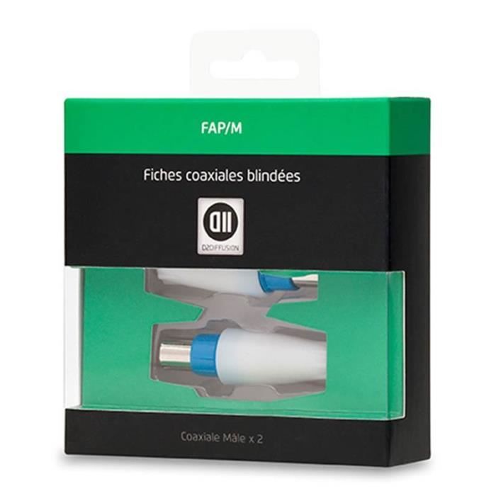 Fiche coaxiale D2DIFFUSION 2 fiches coax male 9.52mm