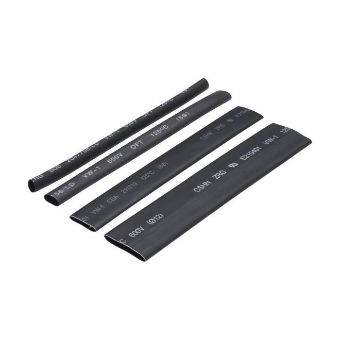 1 Mètre De Gaine Thermo-rétractable NOIRE 12mm De Diamètre - Marque WOER - Envoi Inclus