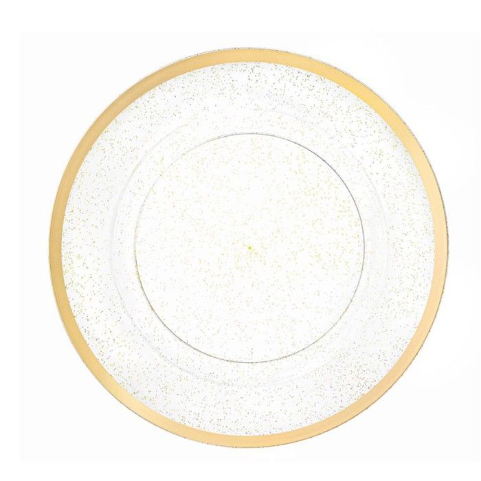 4 SOUS-ASSIETTES 33CM PAILLETÉES OR