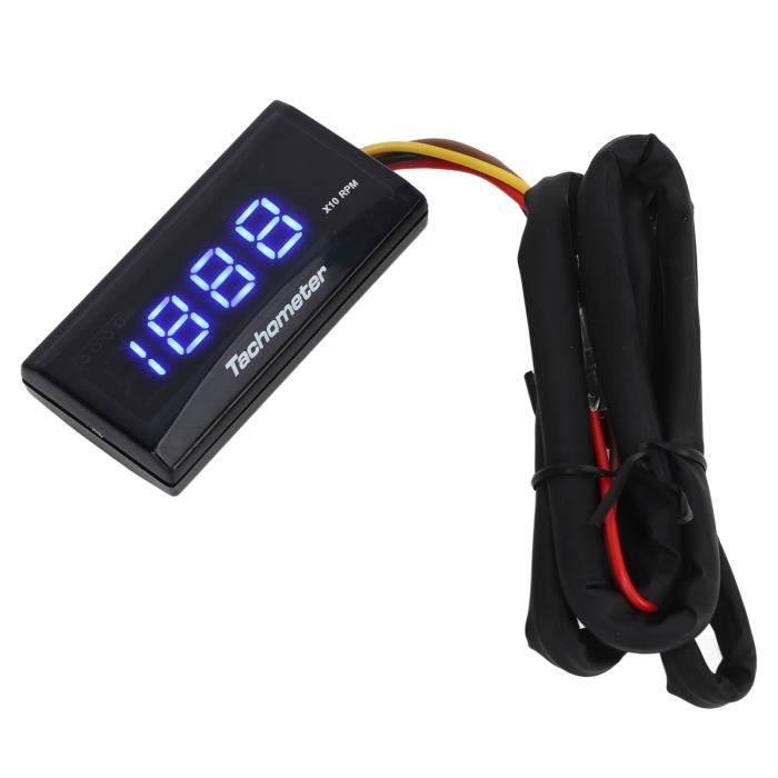 Tachymètre Moto 0-13000 RPM LED - Compteur Électronique Universel DC 12V Argent