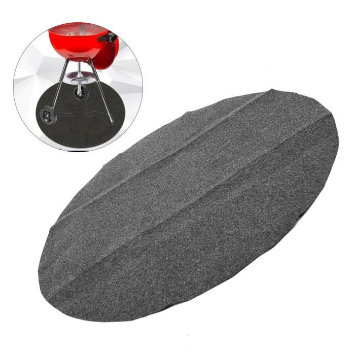 Grand Tapis Ignifuge Barbecue 150 X 100 Cm - Tapis Anti-Feu Coupe-Vent Avec Œillets Et Piquets, Protection Sol Extérieur