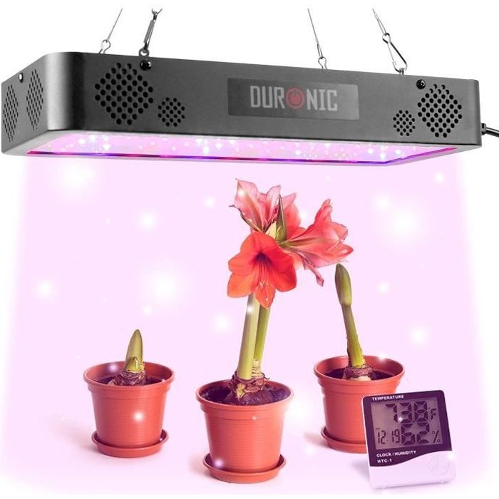 Duronic GLH60 Lampe de croissance horticole suspendue | 600W | Ampoules LED bleu rouge IR | 2 modes : semence et floraison | Hygromè