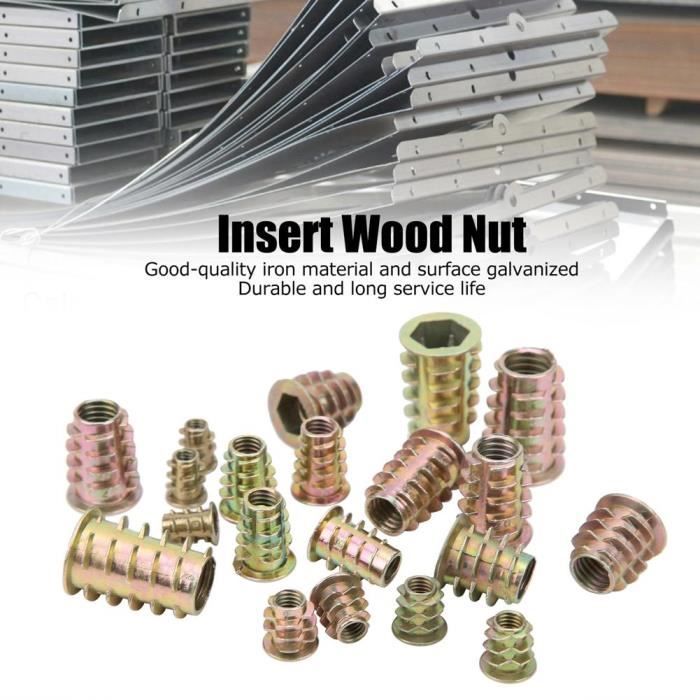 50 écrous à Visser M4x10mm Avec Douille Hexagonale – Insert Fileté Pour Bois – Uxcell