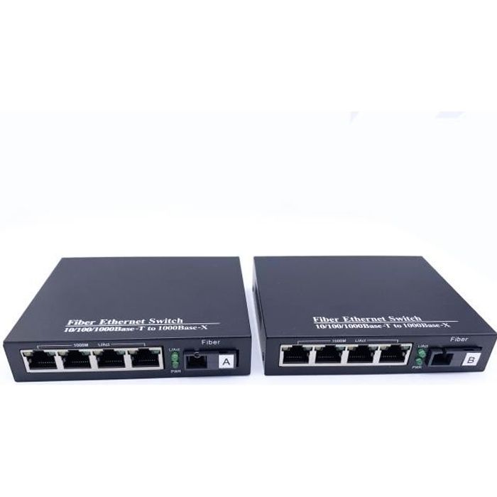 Convertisseur Fibre Ethernet, Fibre Optique SC Monomode (4 X 4 Ports RJ45)