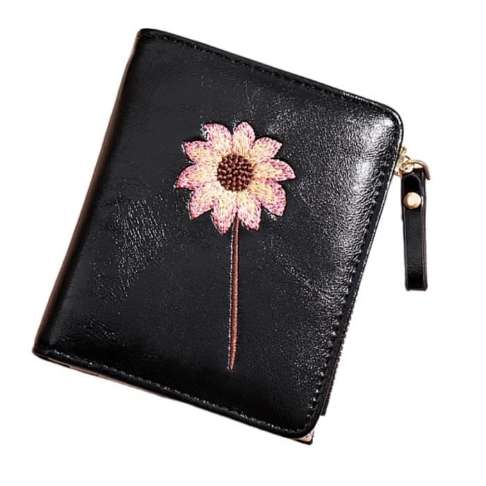 Petit deux volets Fermoir Poche Sac à main cuir lisse portefeuille porte-carte Pour Femmes