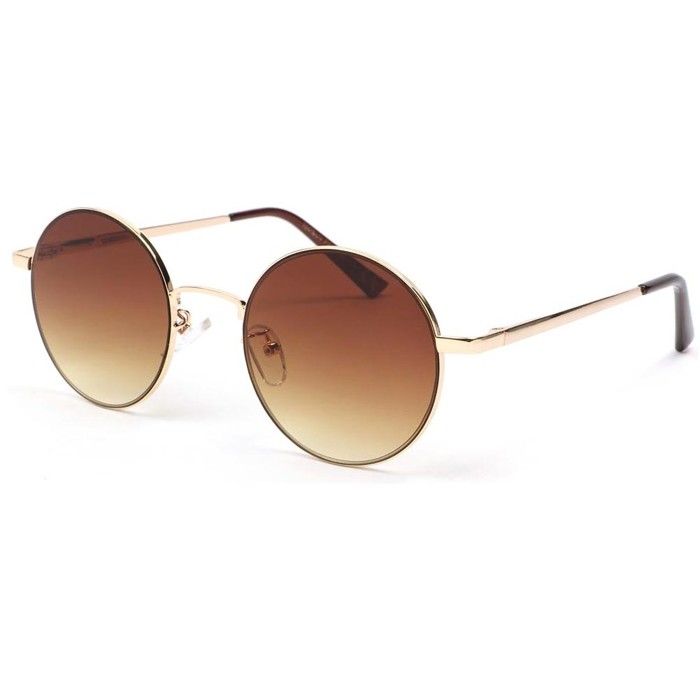 Lunette de soleil ronde dore et marron Obladi Marron Taille unique Achat Vente lunettes de soleil Mixte Dore Cdiscount