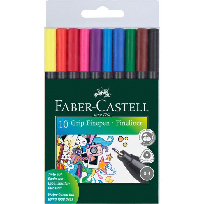 Faber Castell Feutre Fin Grip Finepen Etui De 10 Achat Vente Feutres Faber Castell Feutre Fin Grip Cdiscount