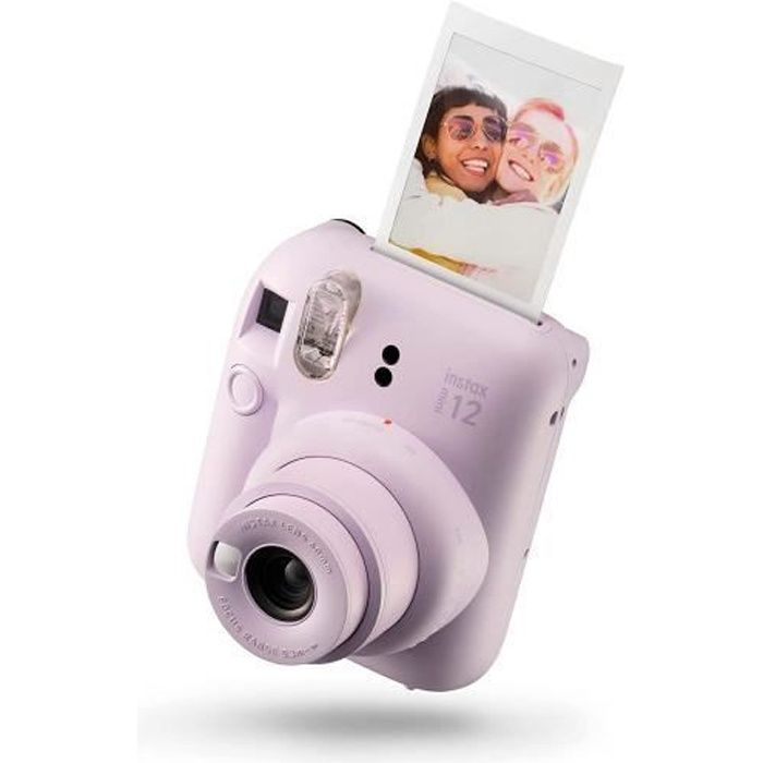 Appareil photo instantané FUJIFILM Instax Mini 12 en violet lilax, photos lumineuses avec exposition automatique, idéal pour les