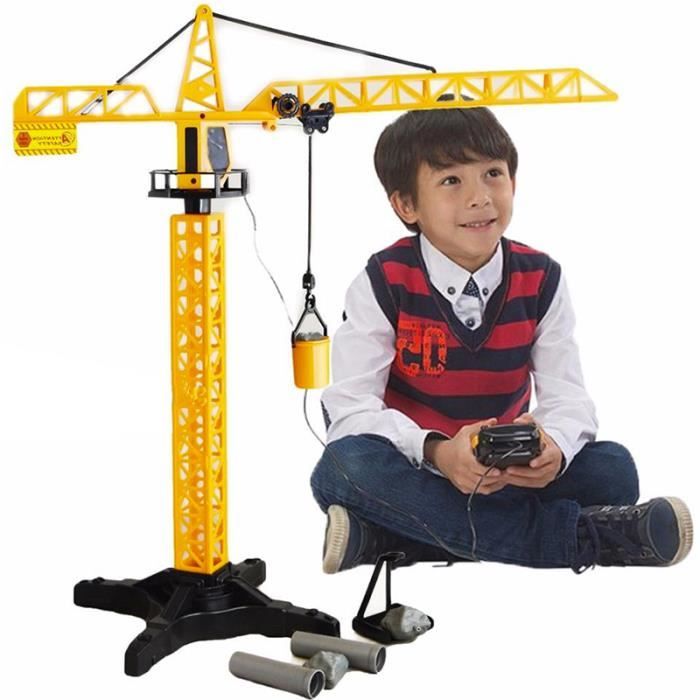 Grue Rotative de Chantier Enfant Télécommandée - GENERIQUE - 55 cm - Jaune  - Jouet avec 6 accessoires inclus - Cdiscount Jeux - Jouets