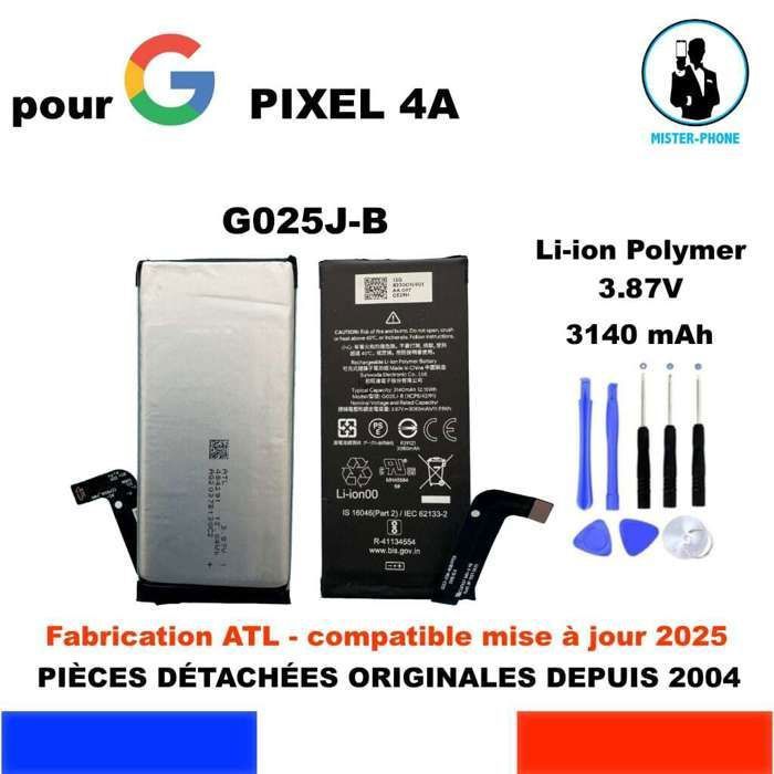 Batteria Originale ATL G025J-B Per Google Pixel 4a (G025J/G025N) 3140mAh - Con Kit Attrezzi