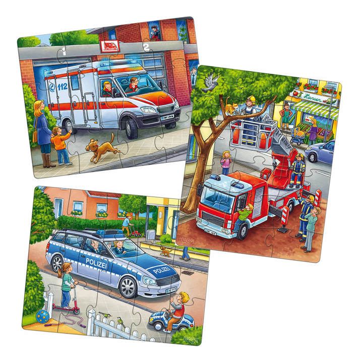 Puzzles 12 à 18 pièces : 3 puzzles véhicules de secours Puzzles 12 à 18 pièces : 3 puzzles véhicules de secours
