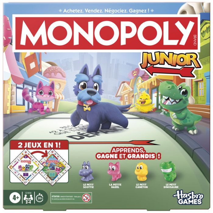 Jeu De Plateau Monopoly Junior 2 En 1 Hasbro HAOG1856101 – Réversible Pour Enfants - vue 4