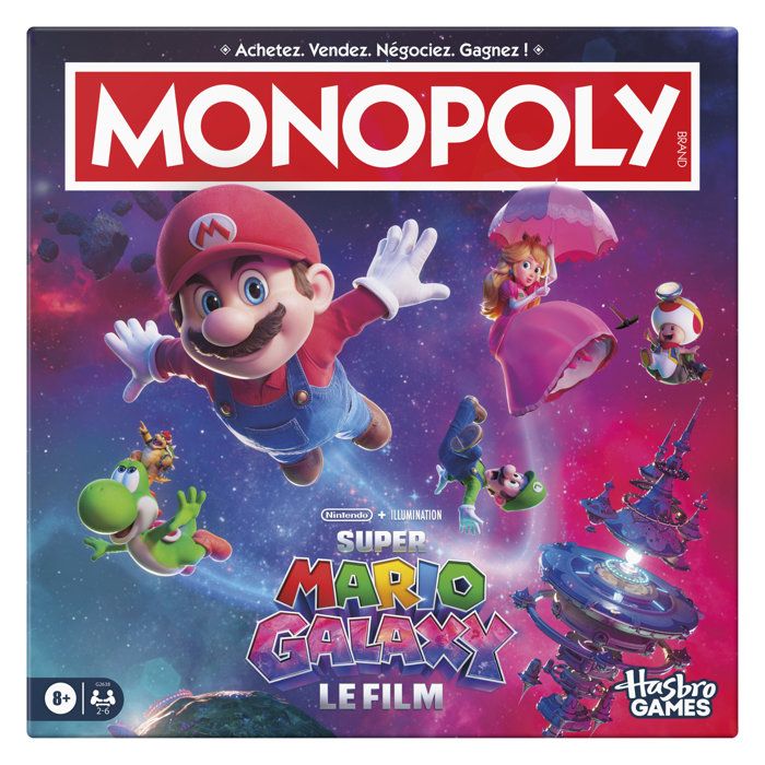 Monopoly : Super Mario Galaxy Le Film Jeu de Plateau I Jeu Familial Amusant pour Enfants Ados et Adultes | 2 à 6 Joueurs | dès Version française