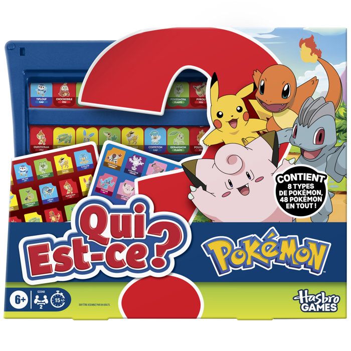 Qui est-ce ? édition Pokémon 48 Pokémon jeu de plateau familial compact et amusant pour enfants 2 joueurs 15 min dès 6 ans